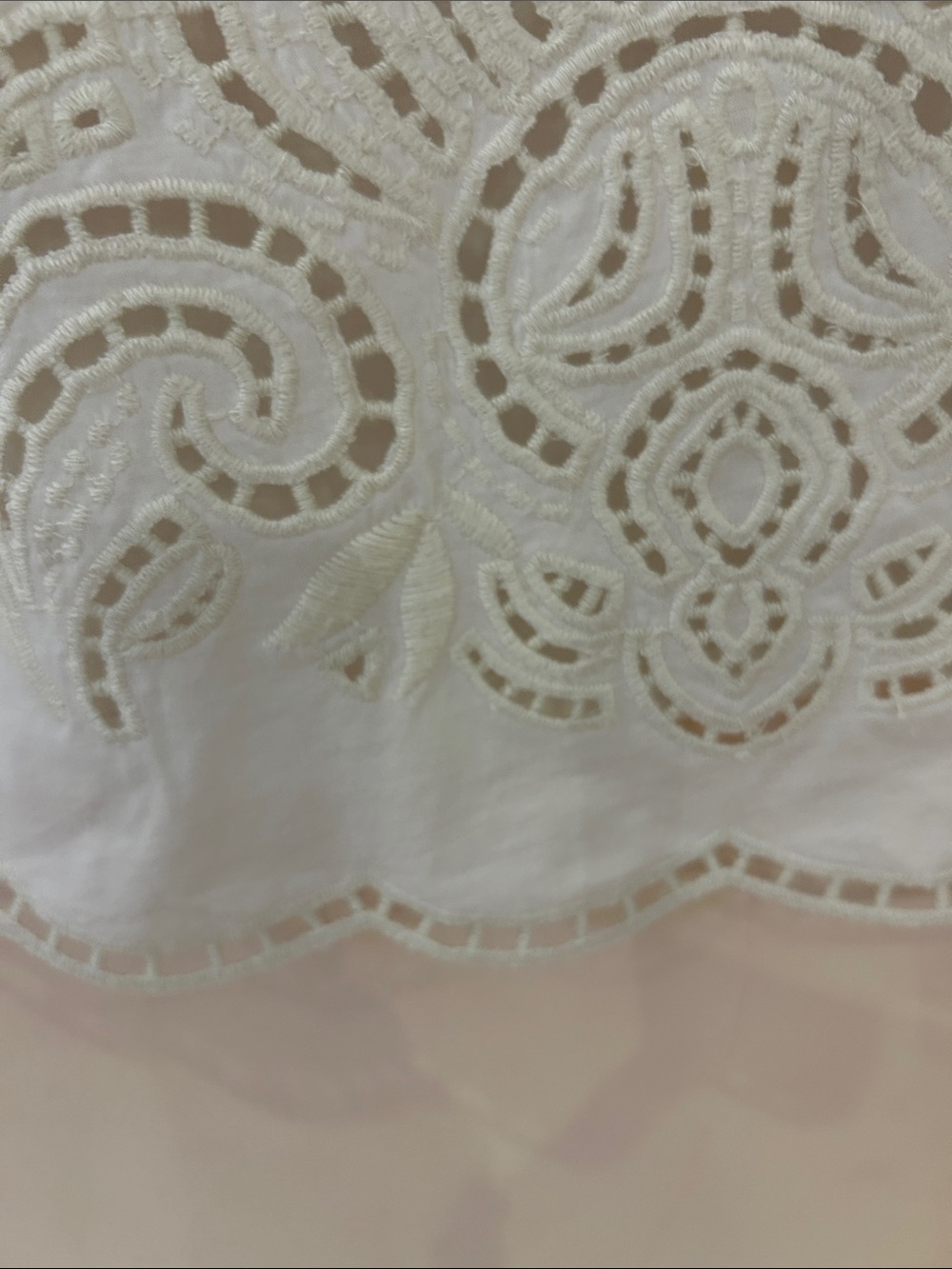 J Crew cotton top with cut work in front. - Picture 3 of 4